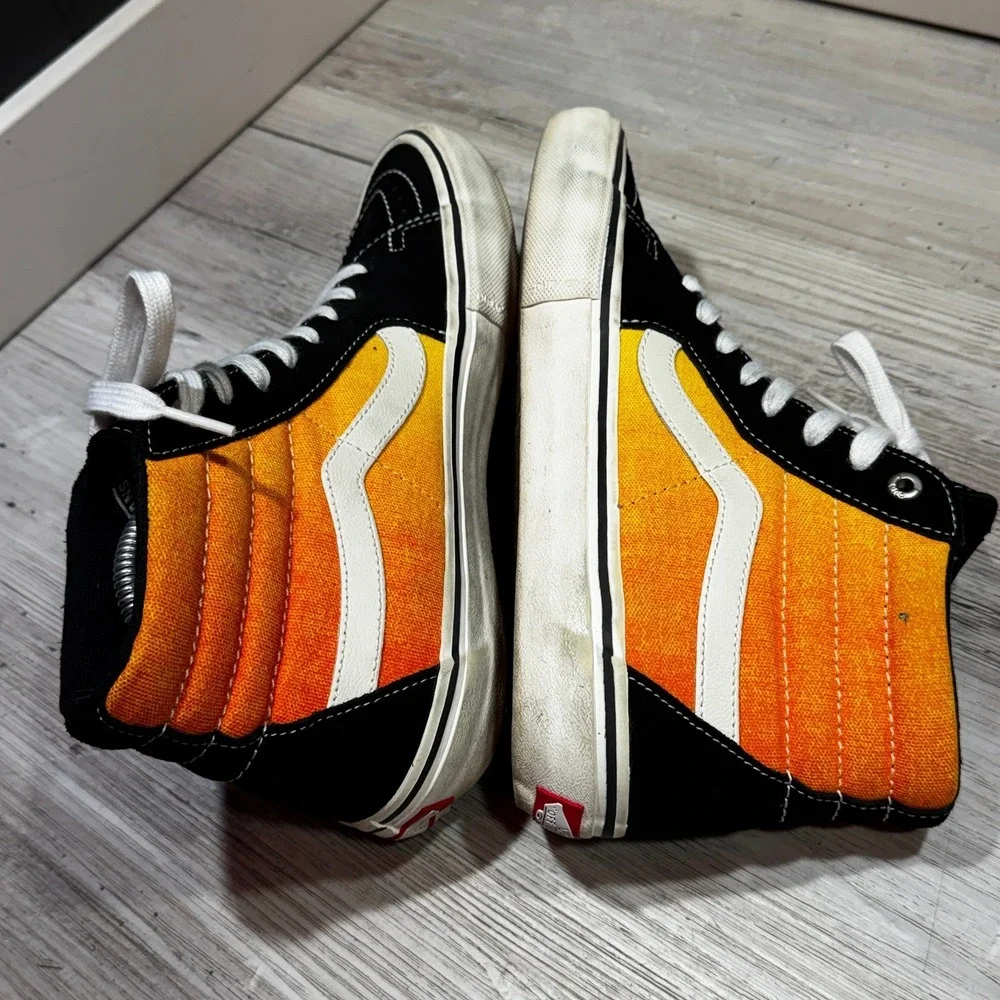 Vans Sk8 Hi Pro Fade Black Orange White VN0845JDSWE Men's Size 7.5